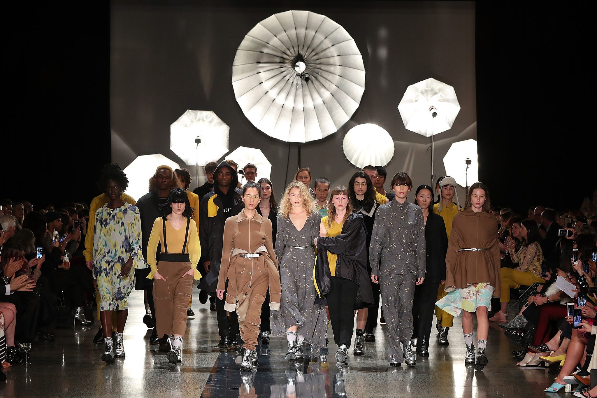 Models showcase designs by Zambesi on the runway at New Zealand Fashion Week 2017