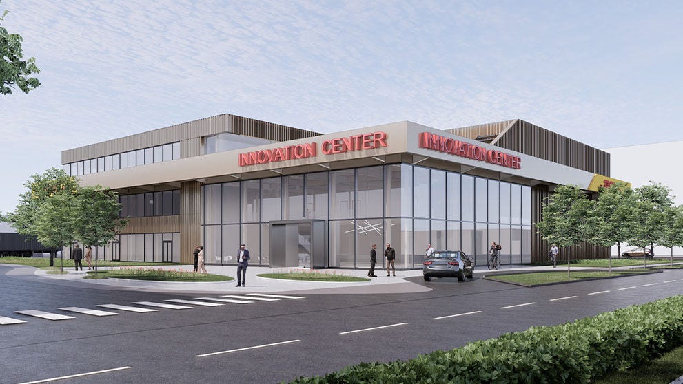 graphic image of dhl innovation center building