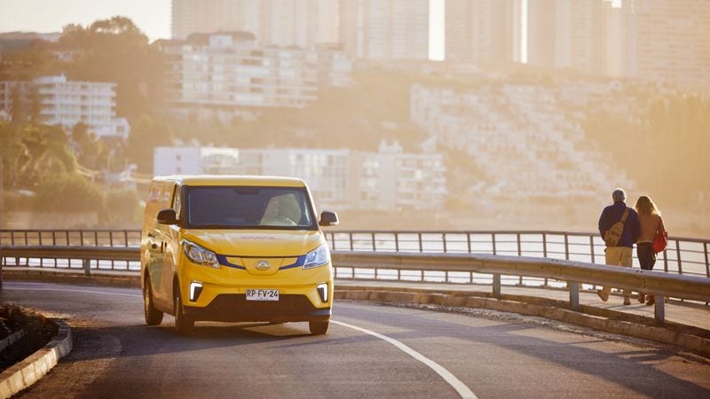 dhl vehicle delivering imports cleared by customs with no delay