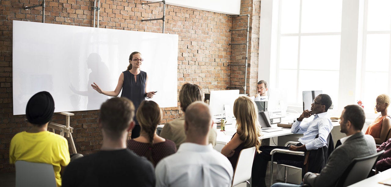 woman showing a product