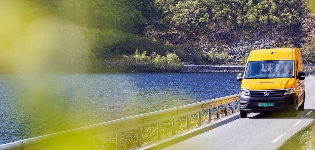 DHL van on a road