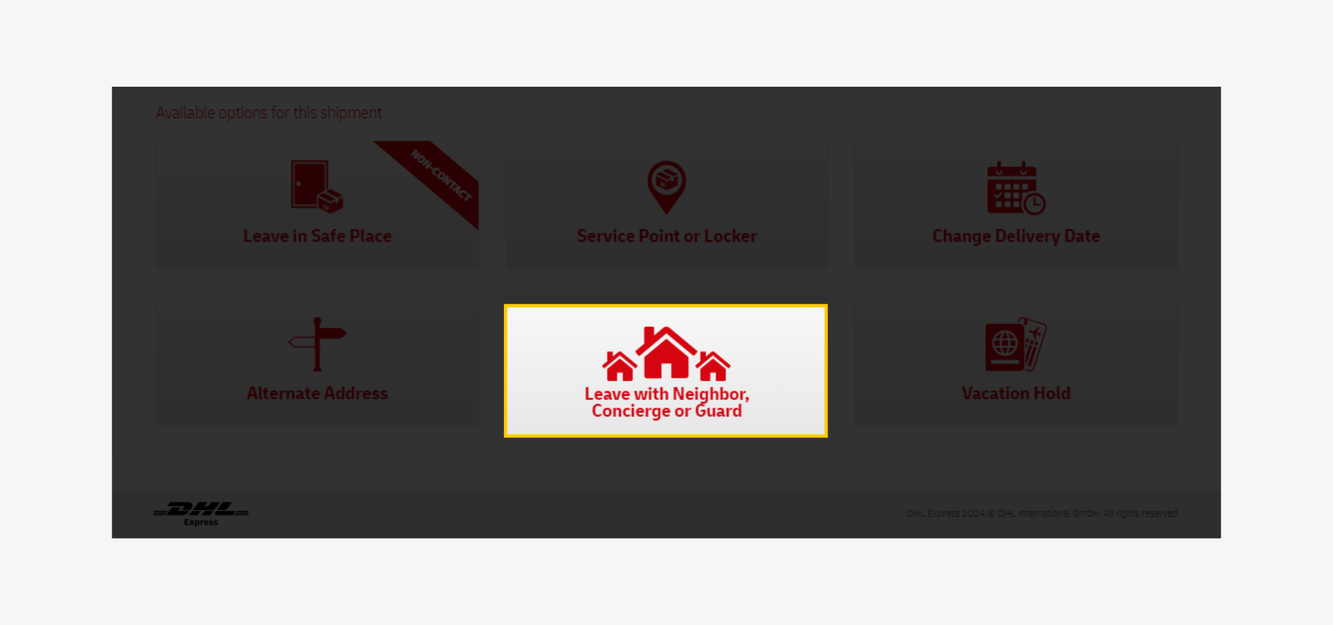ODD  On Demand Delivery - ODD Leave with Neighbor Guard