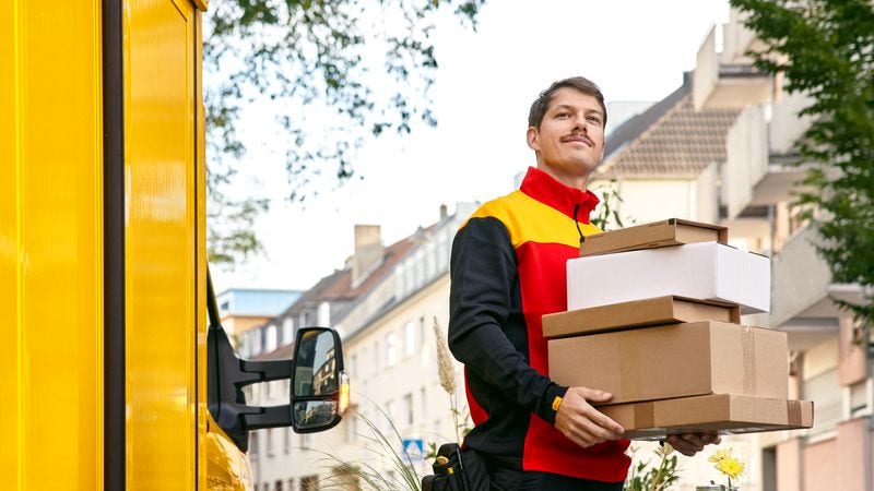 dhl express employee shipping clothes from australia internationally