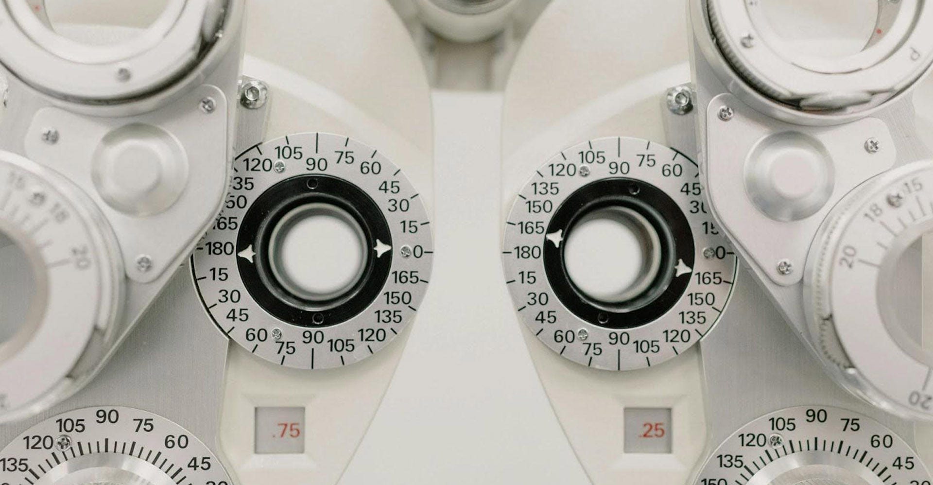 close up of a phoropter medical device