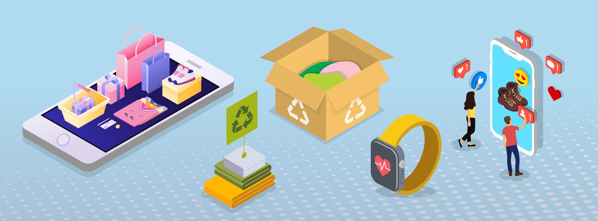 Grafický obraz udržateľných nákupných aktivít