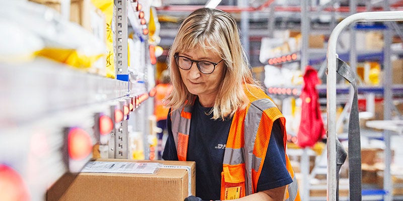 woman in warehouse