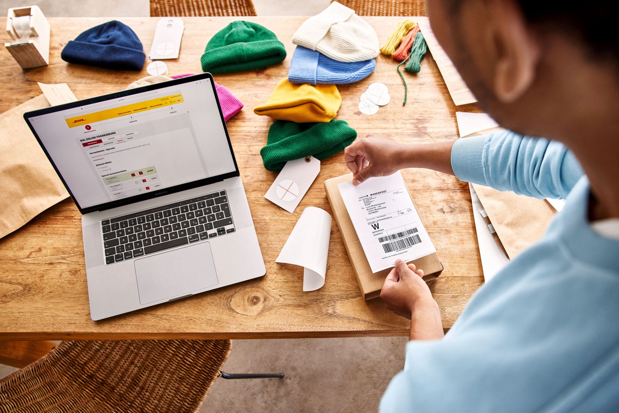 Parcel is being labeled.