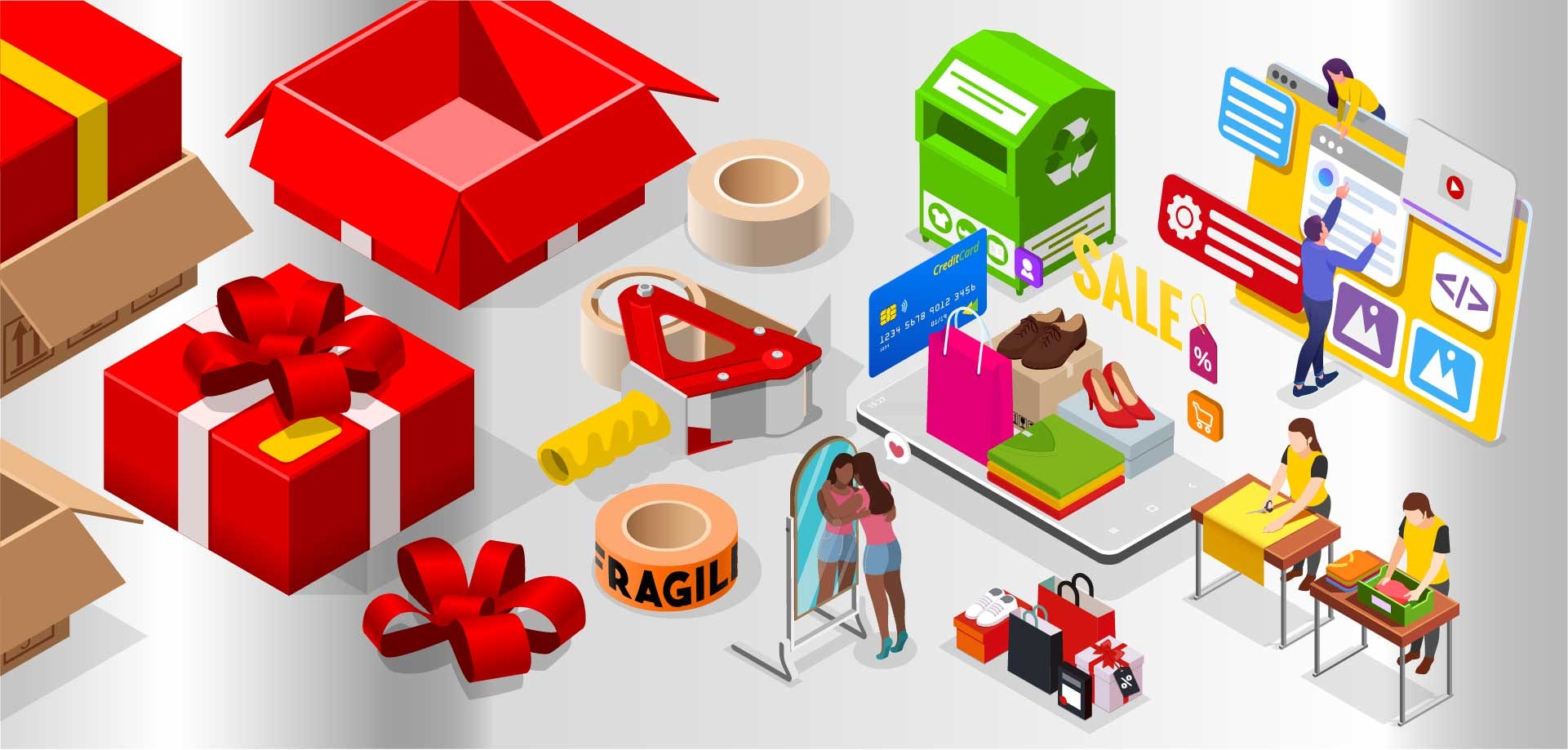 graphic of shopping activities