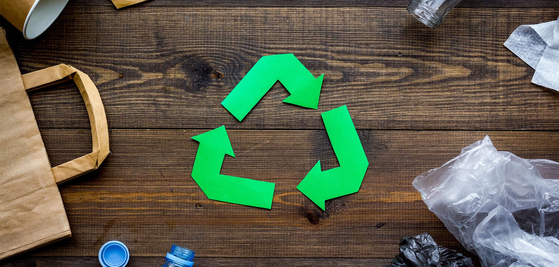 recycling logo on table