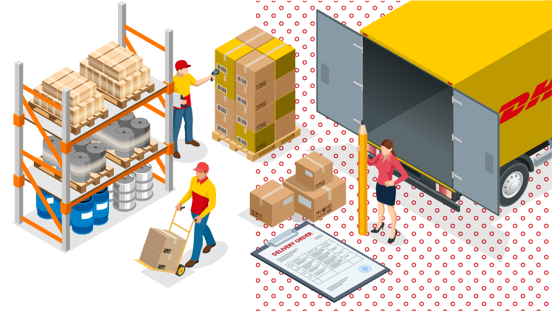 grafika logistických aktivit DHL