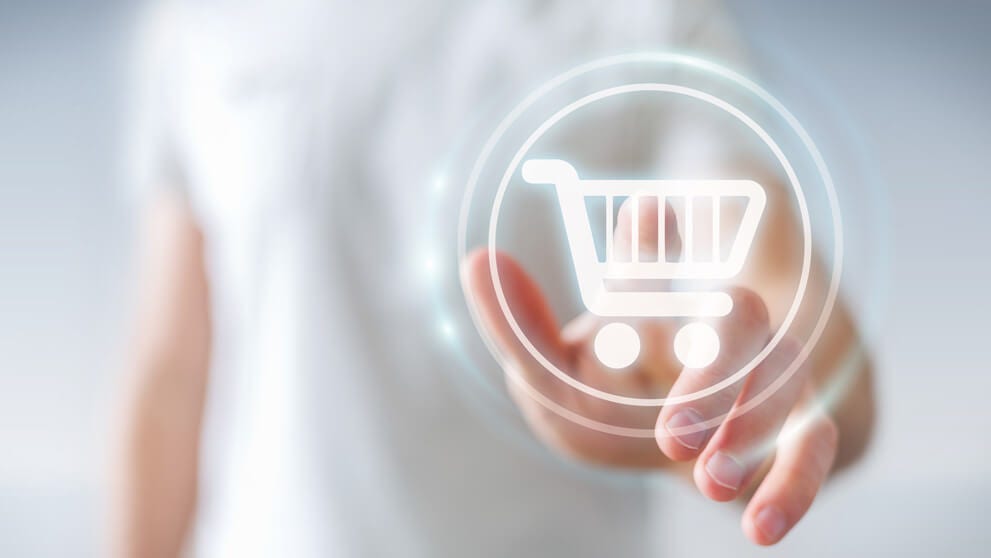 man pointing at shopping cart