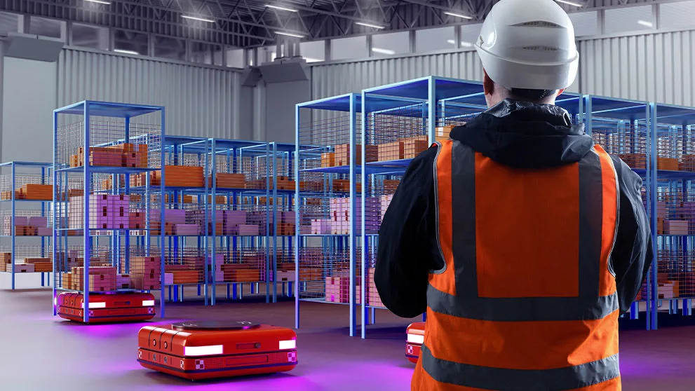 man in a warehouse