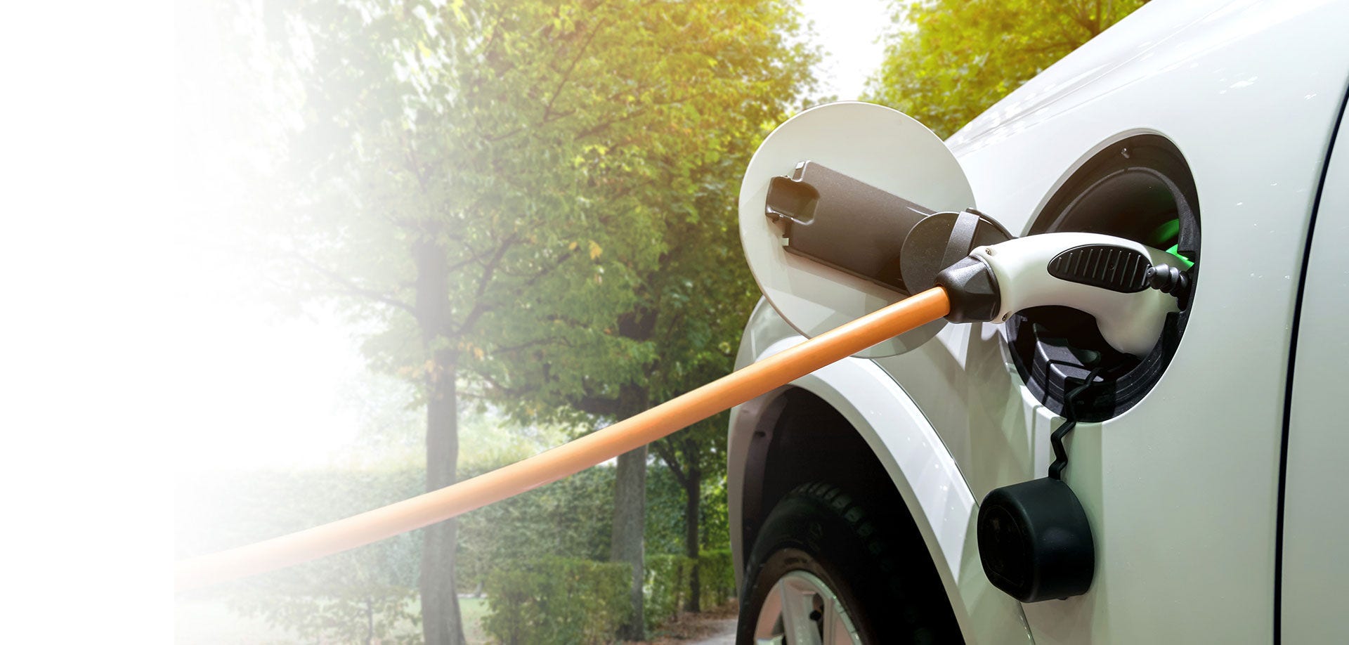 green car with plug in