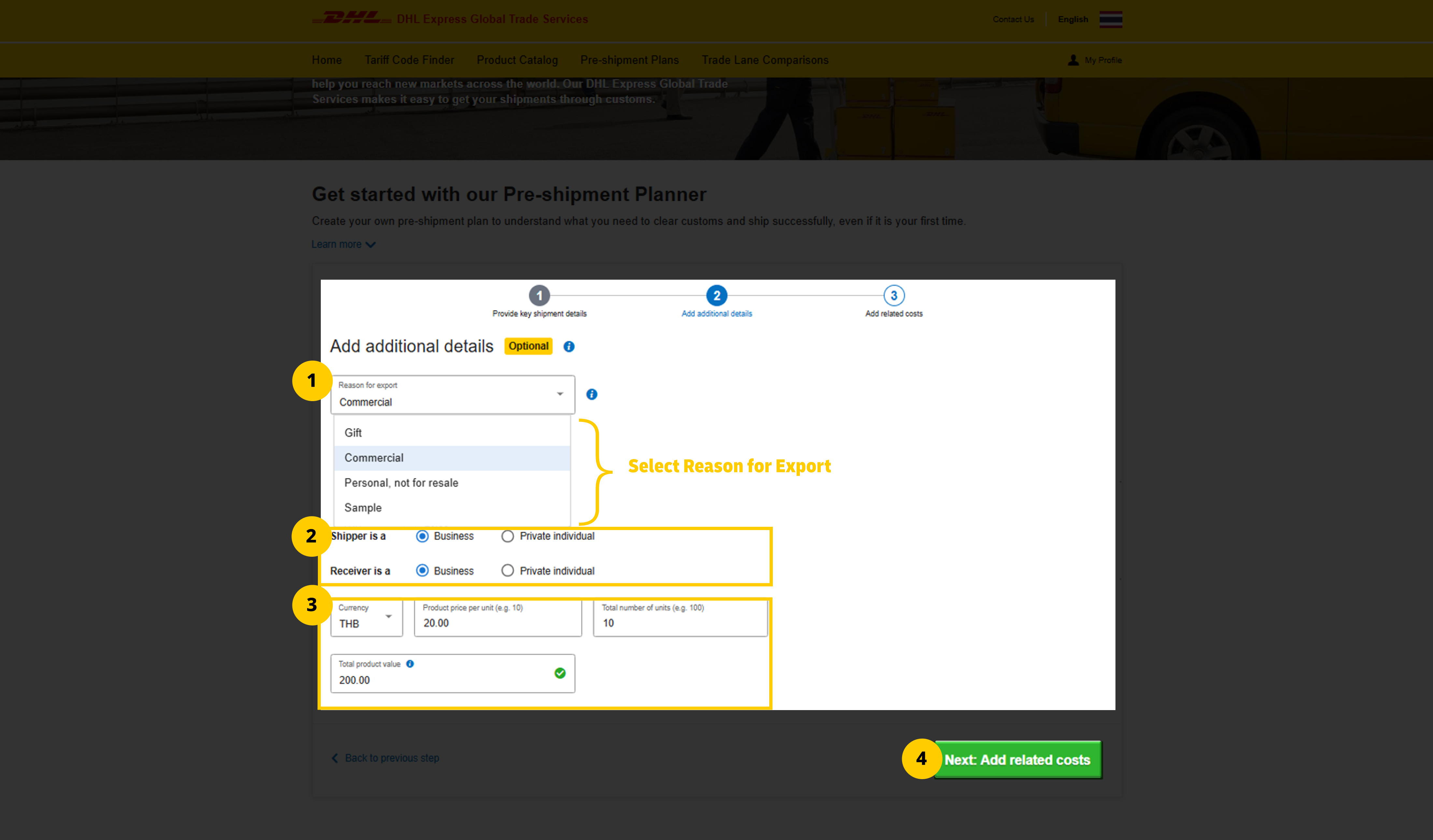 MyGTS Calculate Customs Duties