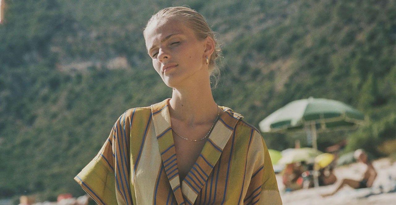 australian woman wearing textiles made with sustainable materials
