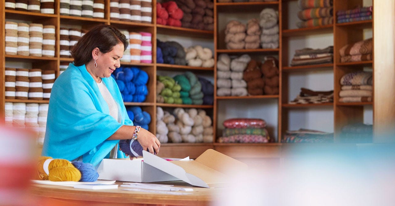  e-commerce business owner packaging order for third party marketplace platform to ship overseas