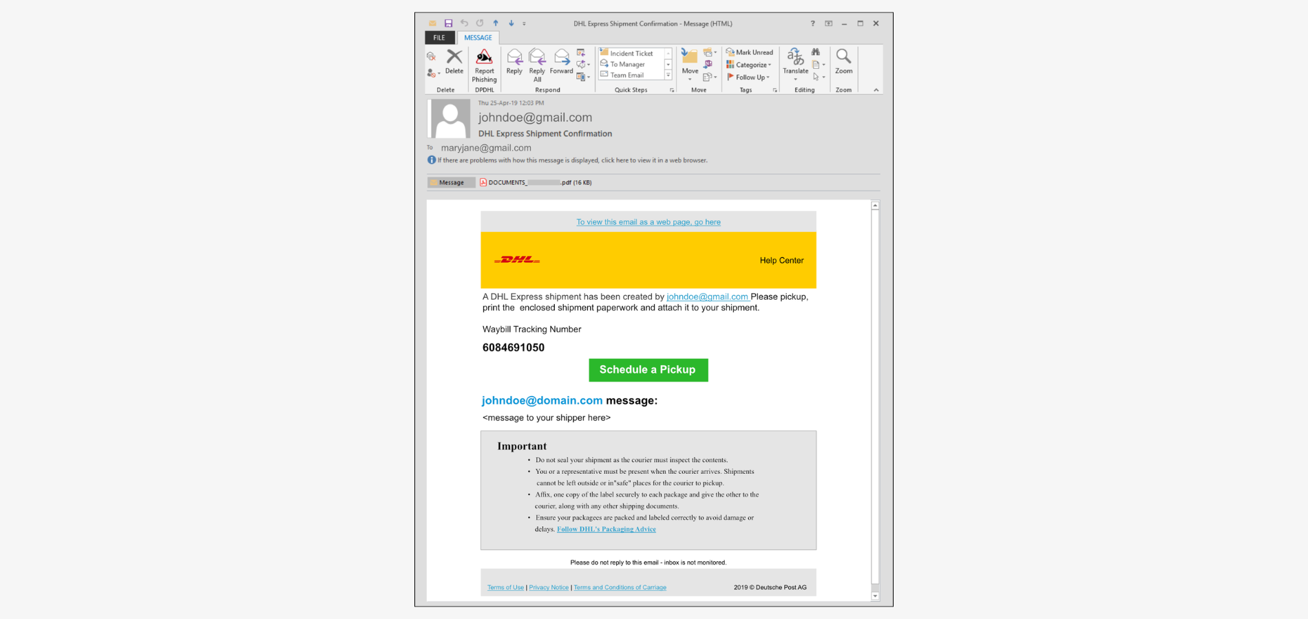 Export Guide-Schedule Shipment Infor Notification
