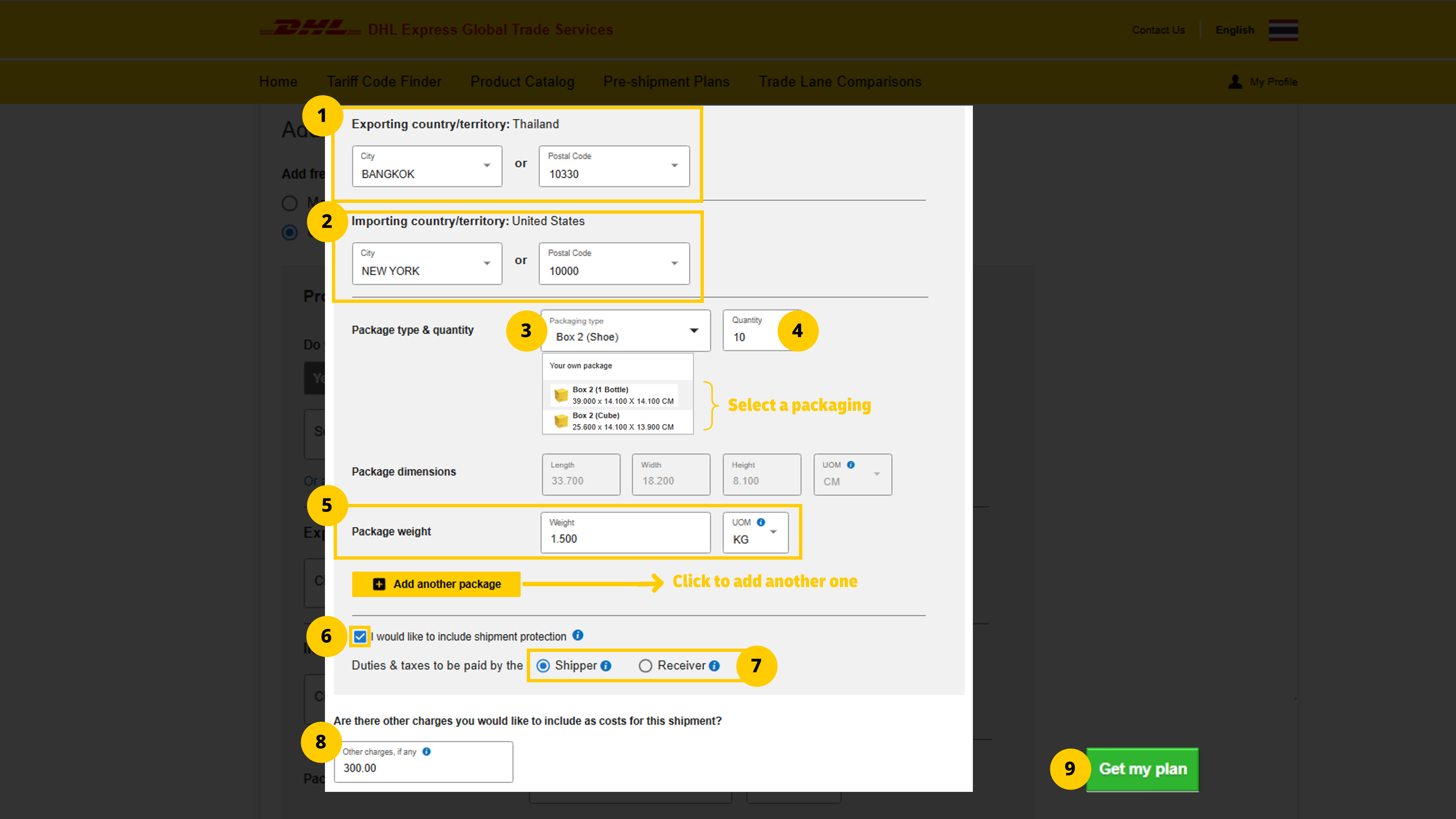 MyGTS Calculate Customs Duties 