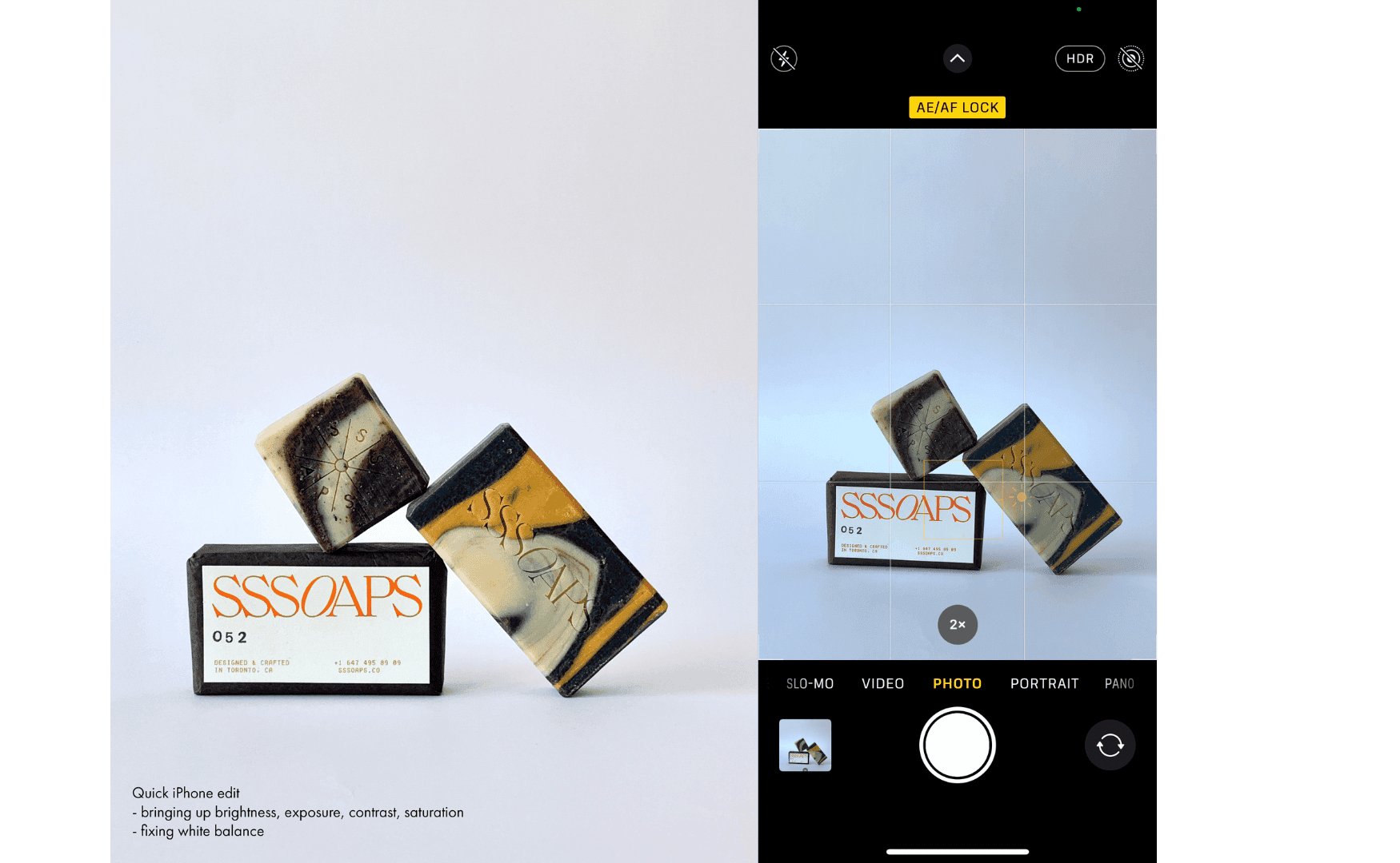Side by side photo taking example Side by side photo taking example