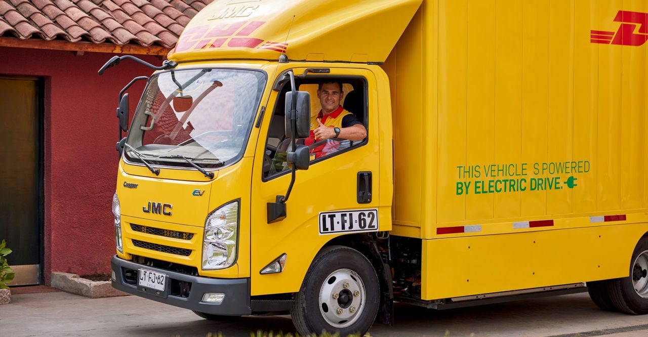 dhl express vehicle used for shipping nuts from brazil
