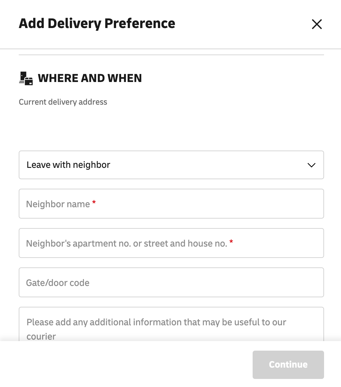 leave with neighbor for demand delivery dhl express
