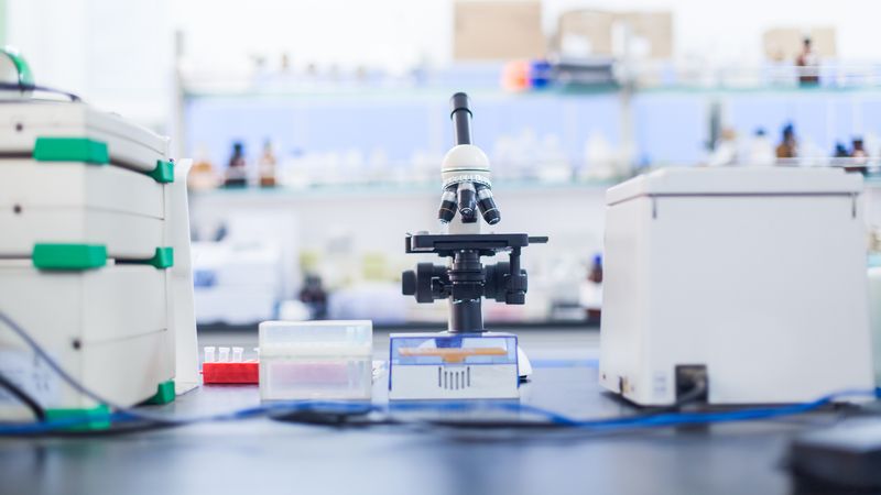 Closeup of lab equipment.