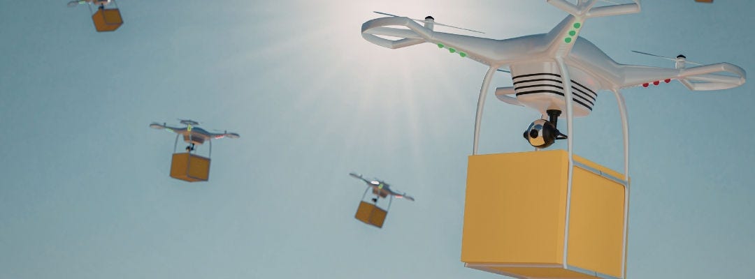 Inline Staticts  (1080 x 400 px) - Delievery with drone  