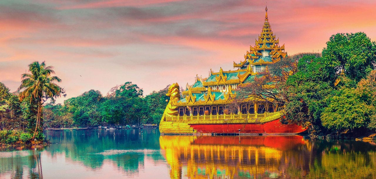 Thai temple on a lake