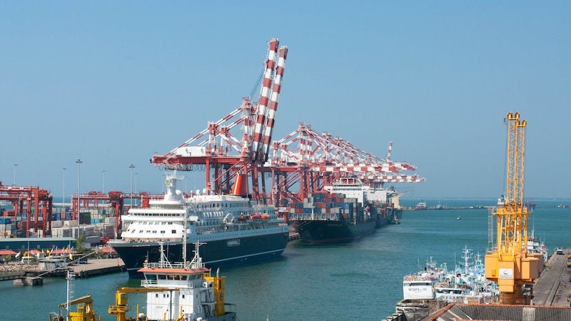 Colombo harbor in Sri Lanka