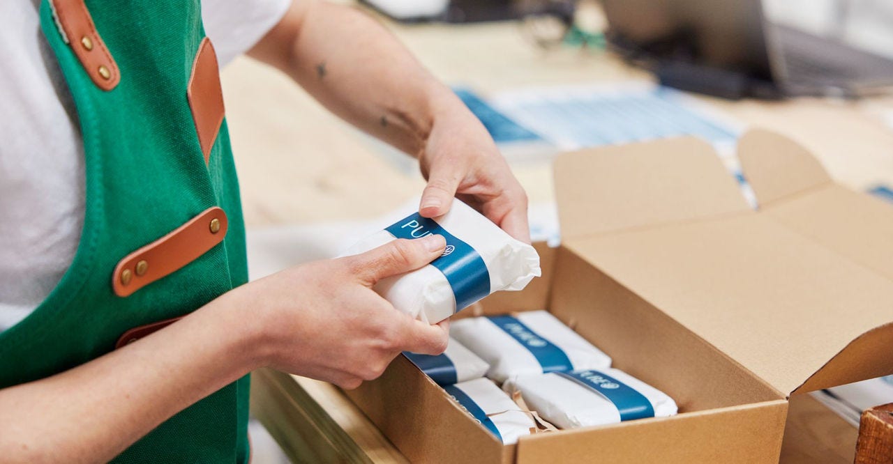  A parcel being packed before customs clearance in Indonesia