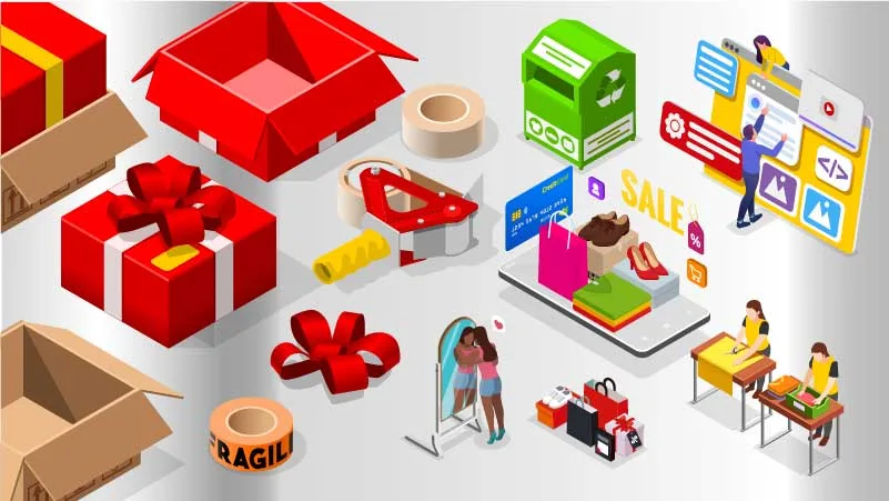 graphic of shopping activities