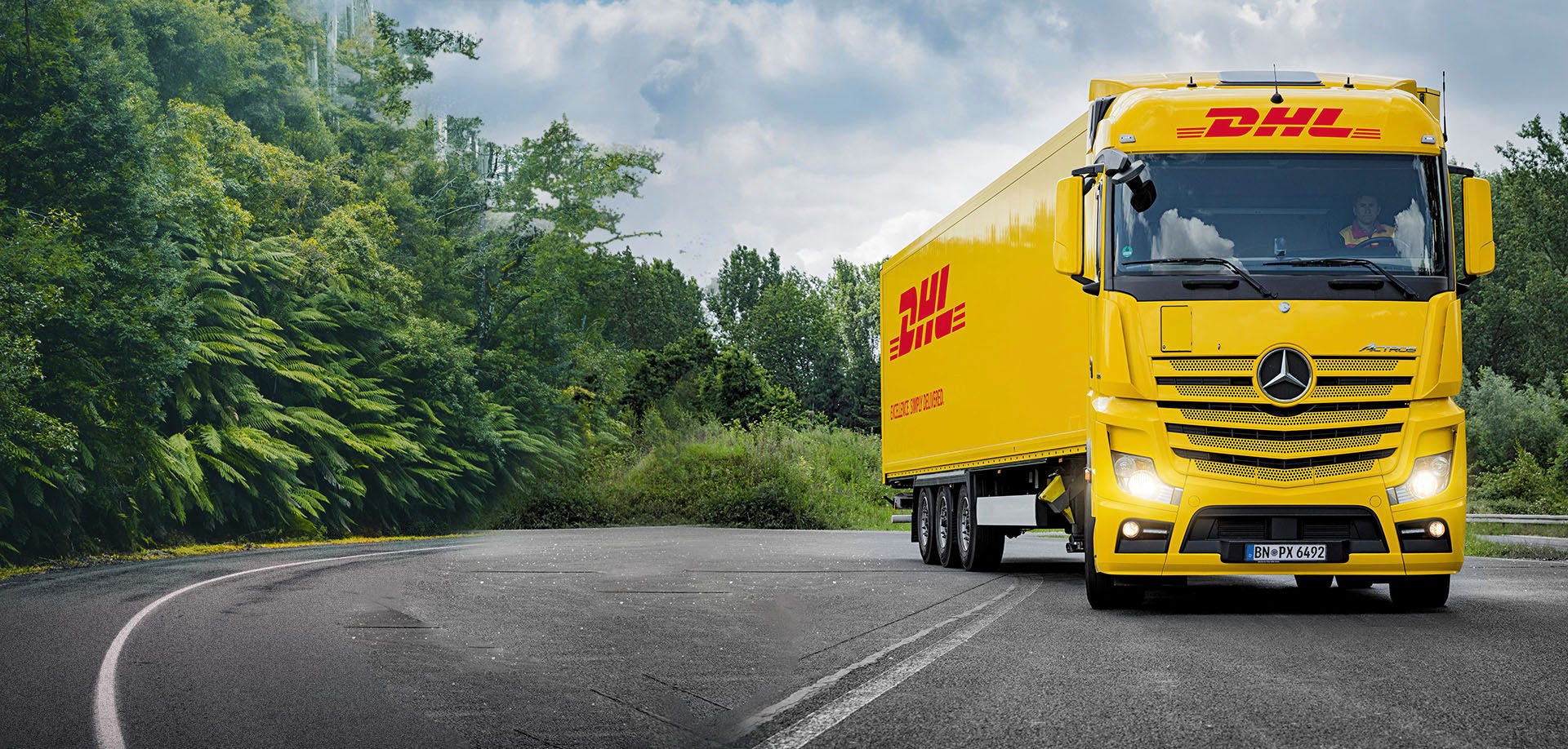 DHL truck on a road