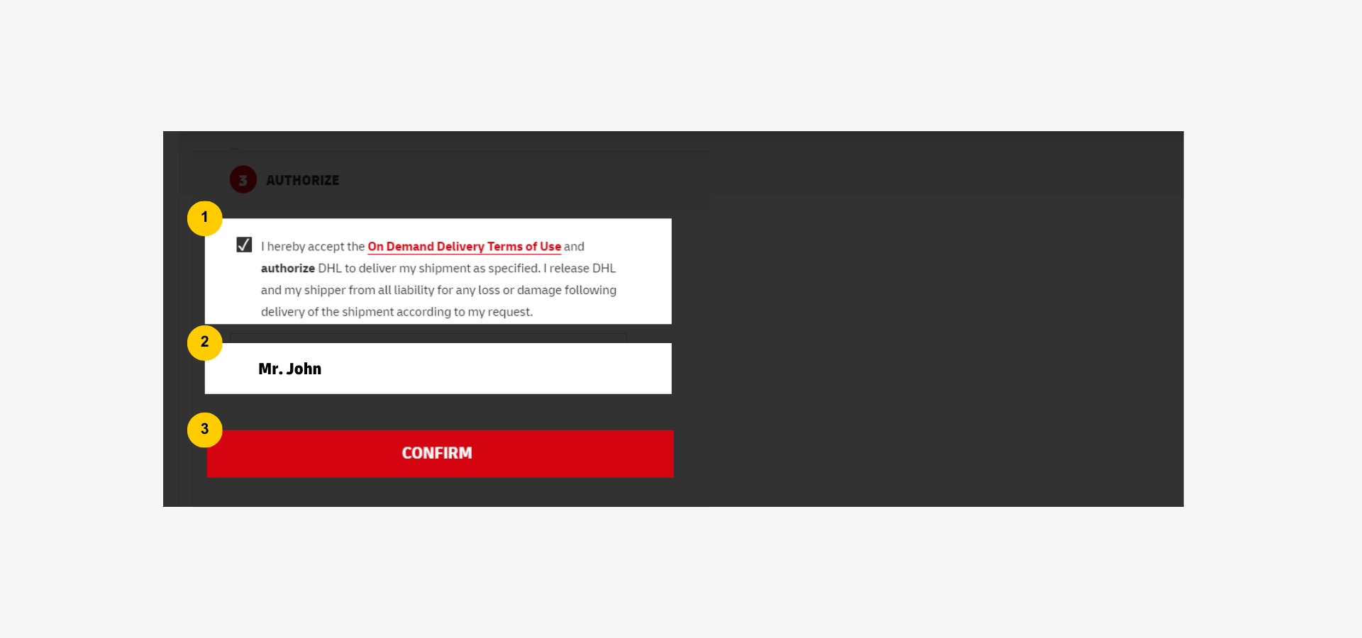 ODD  On Demand Delivery - ODD Leave with Neighbor Guard authorization