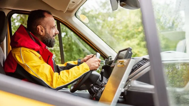 A DHL courier driver