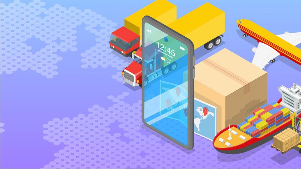 graphic image of shipping activities
