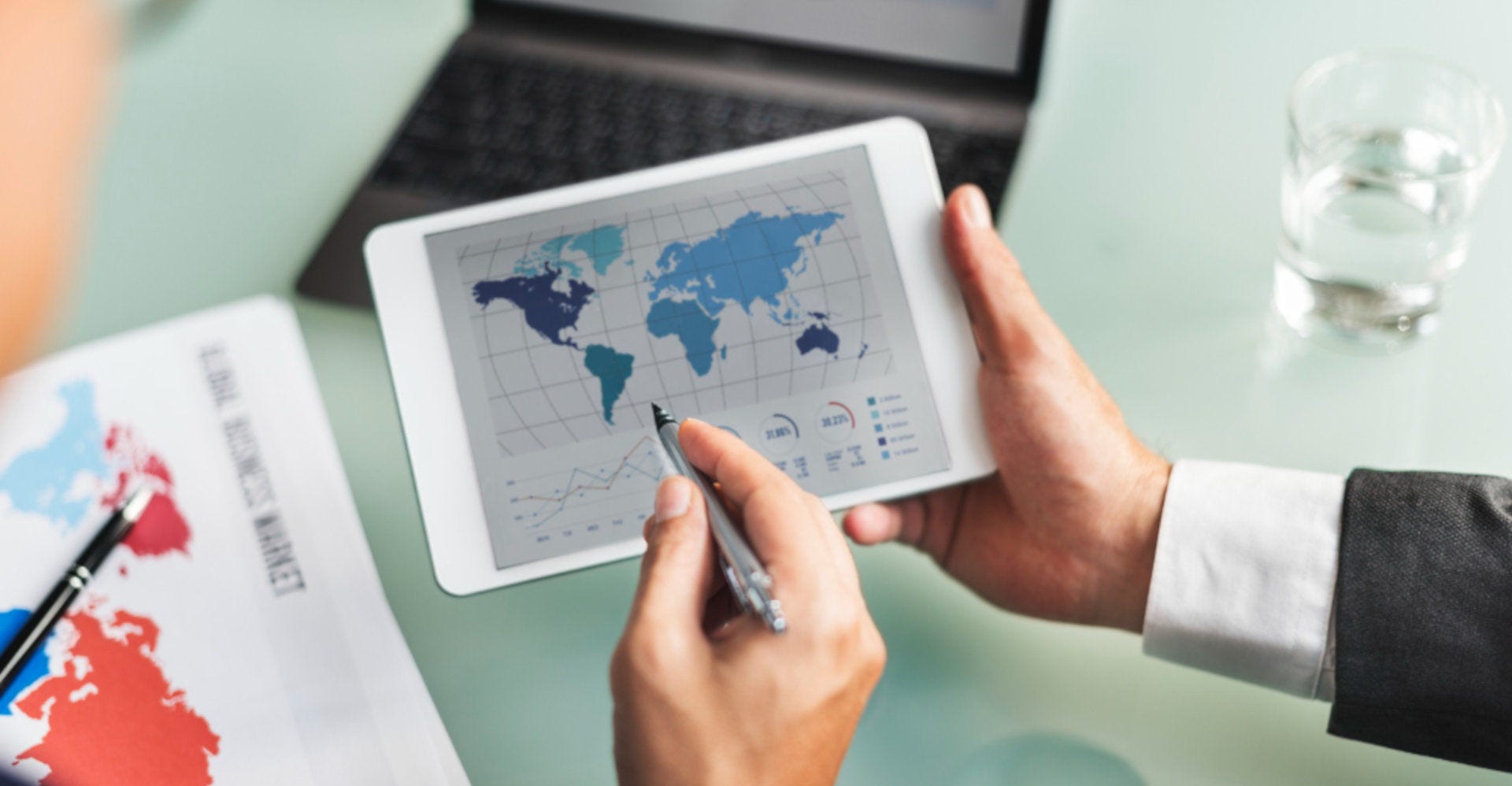 Business people working on data project.