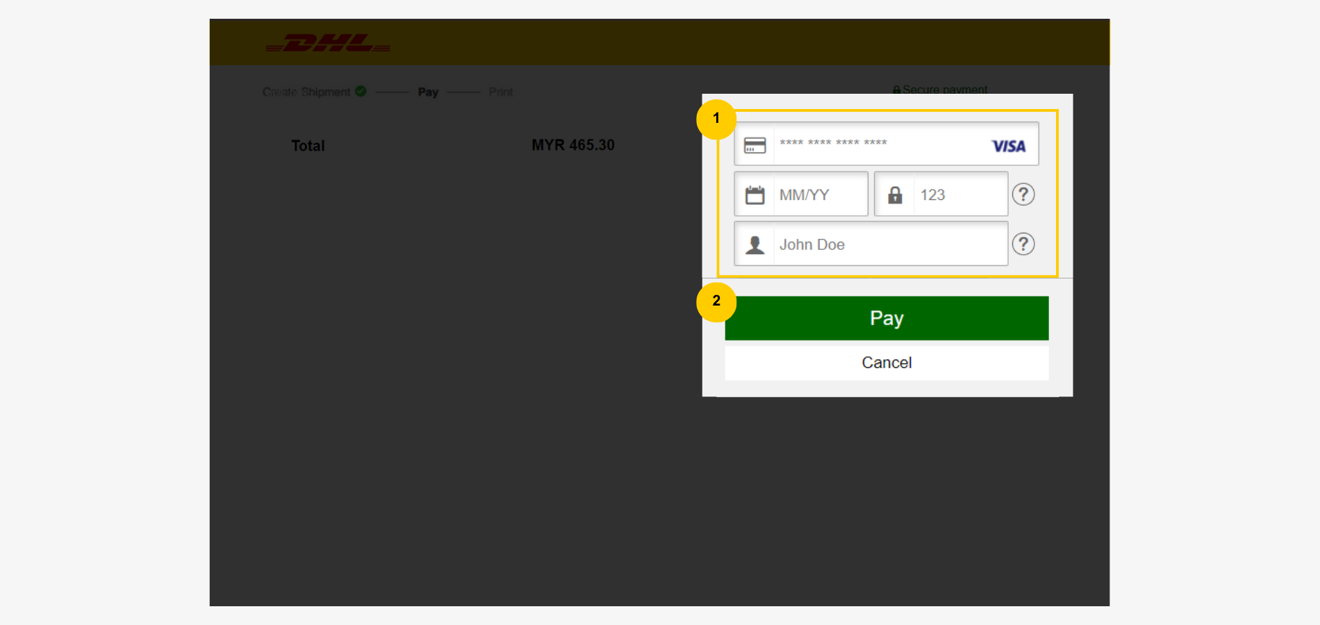 Import Shipment Payment Credit Card Import Shipment Payment Credit Card