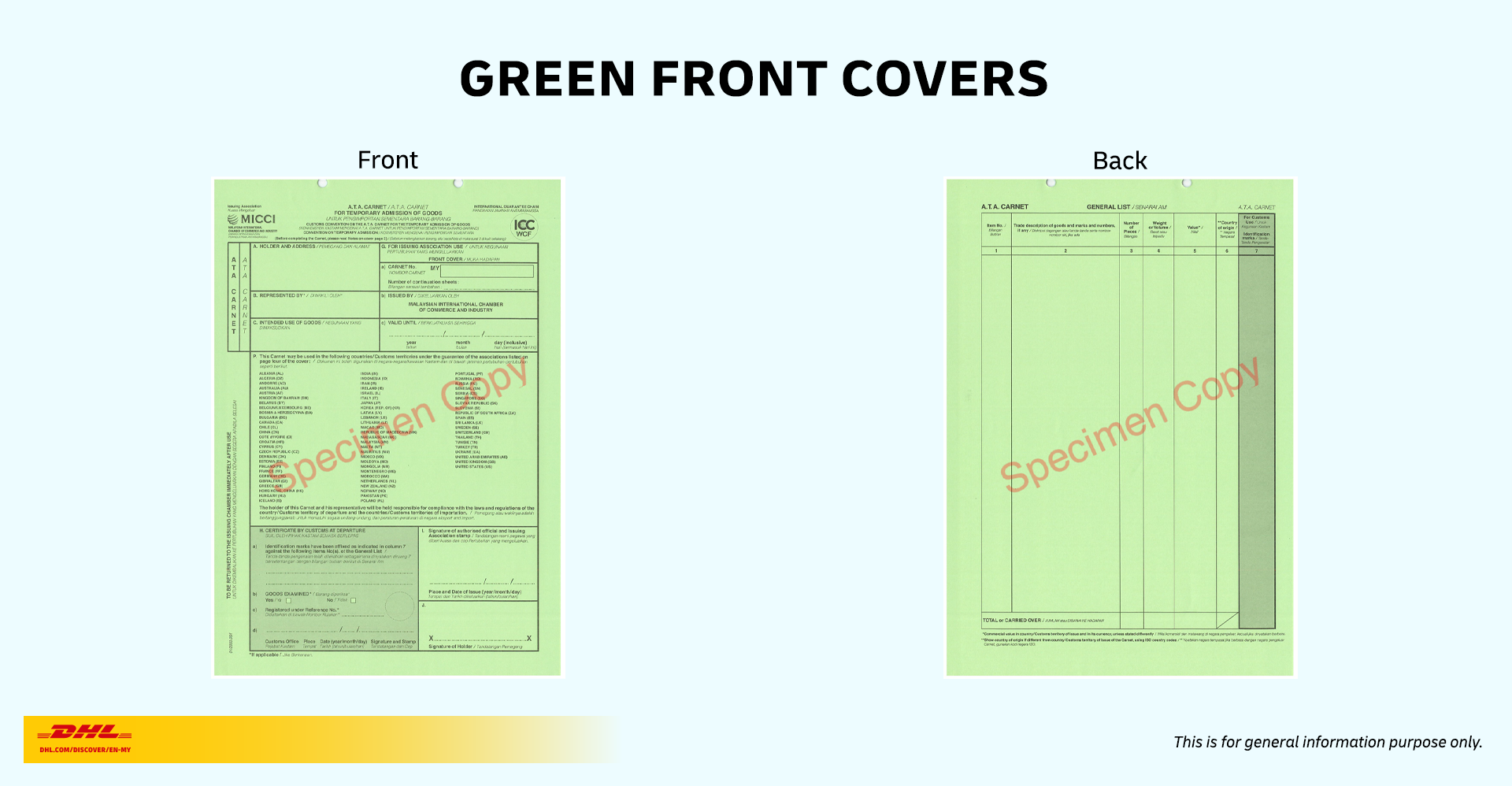 ATA Carnet Front Green Cover