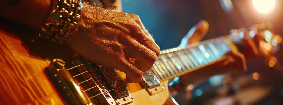 hand playing guitar