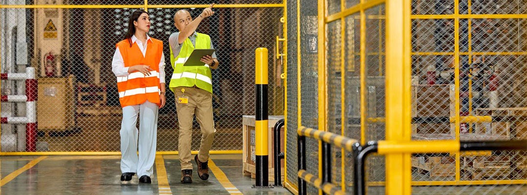 muž a žena v sklade