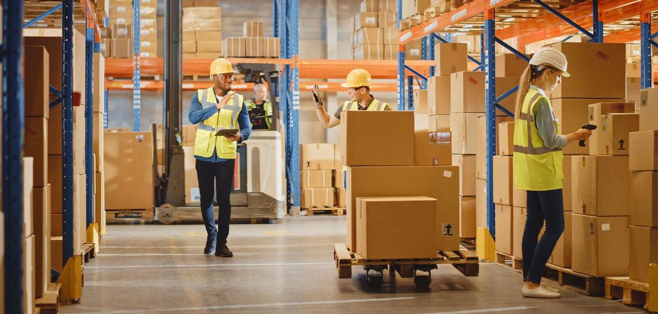 people in a warehouse