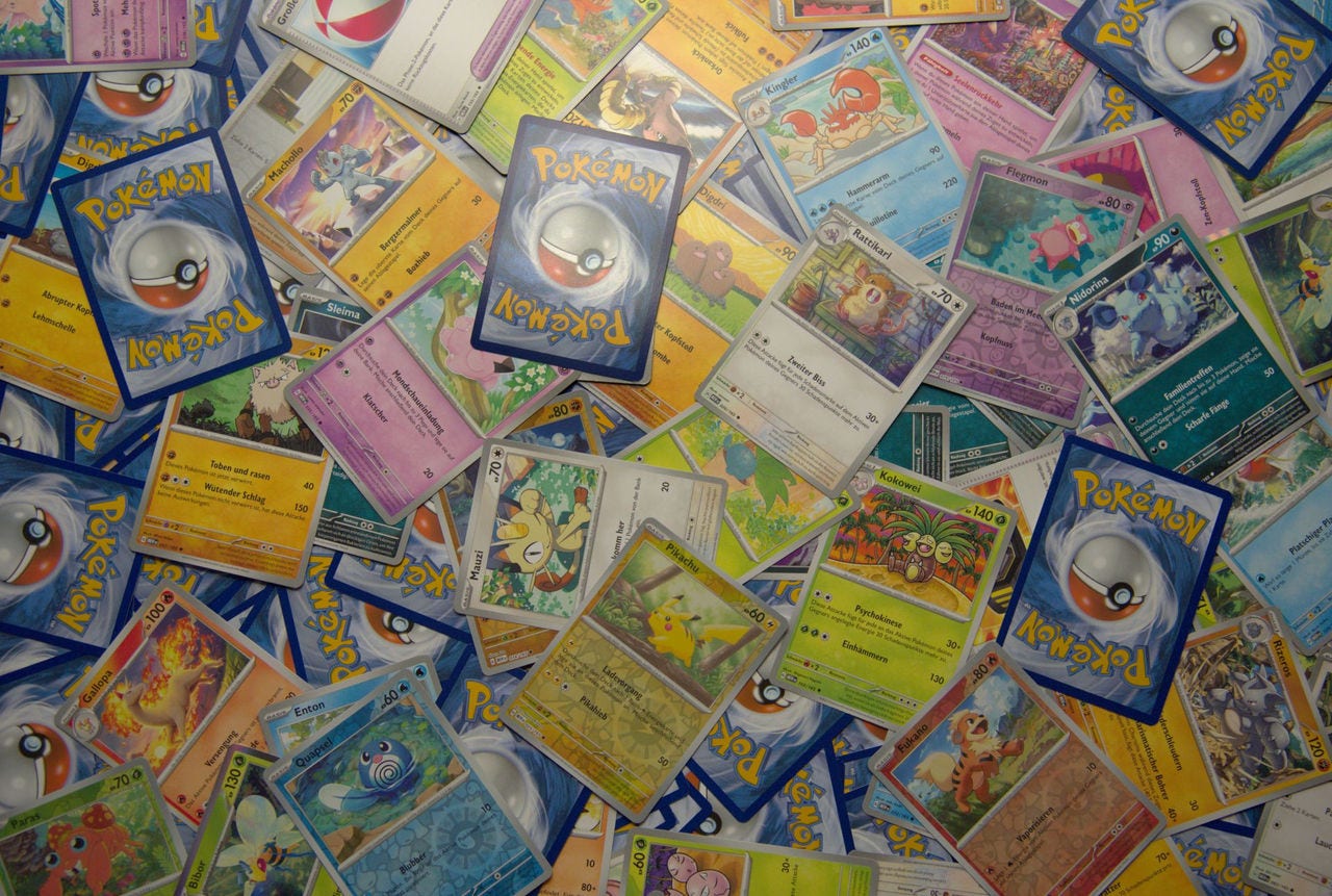 Pokémon trading cards for mailing