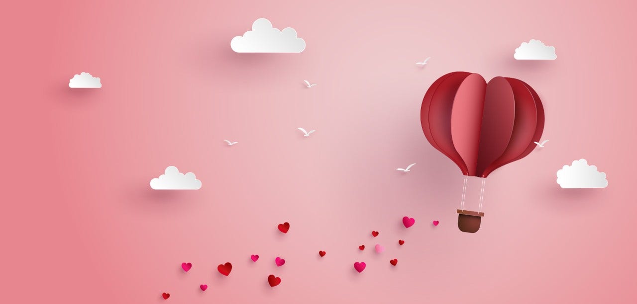 heart balloon in the air 