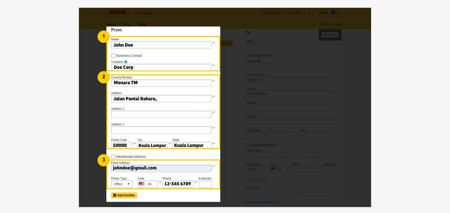 Export Guide-Sender Information Export Guide-Sender Information