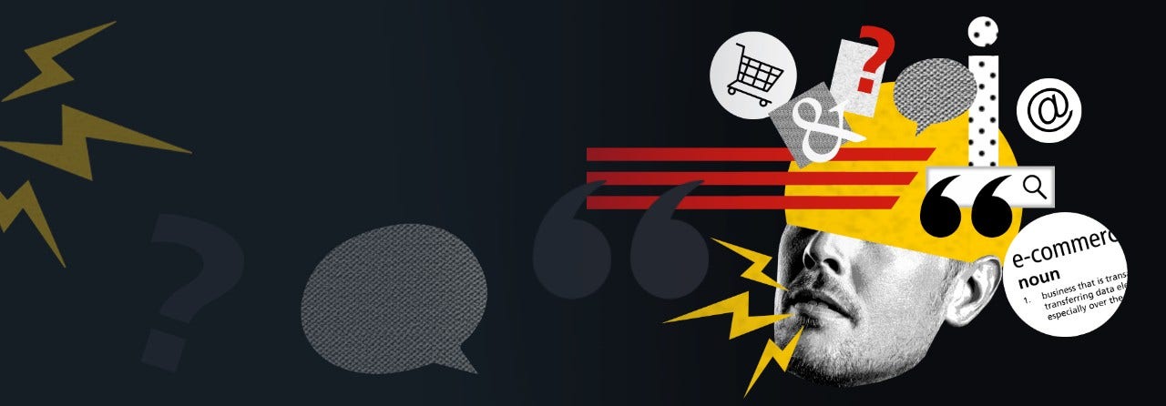 DHL graphic with a face and 'ecommerce' definition