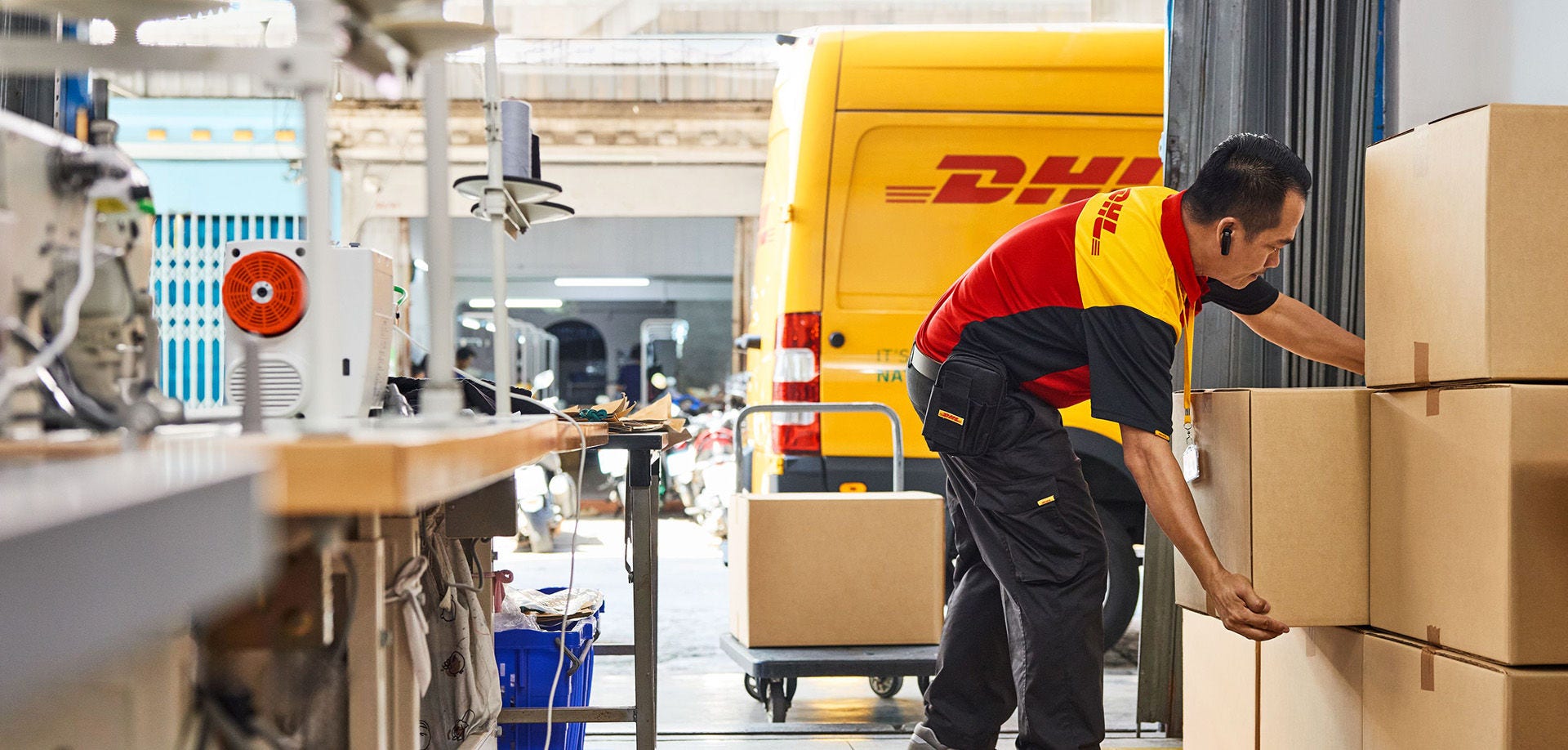 Courier picking up shipments