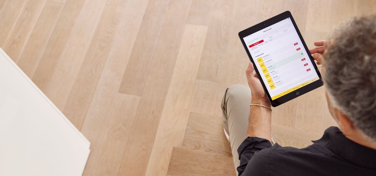 A man using his tablet