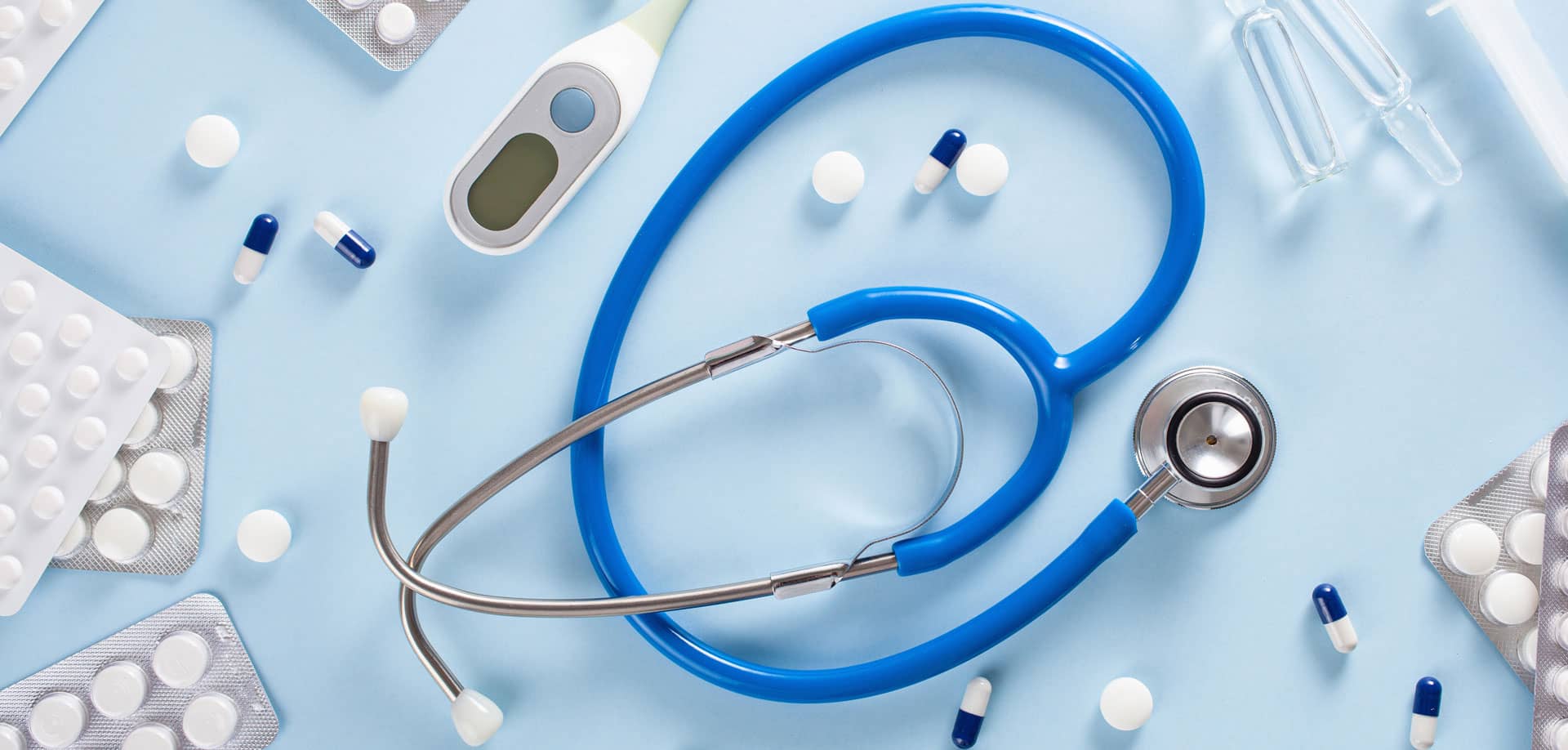 medicine and stethoscope