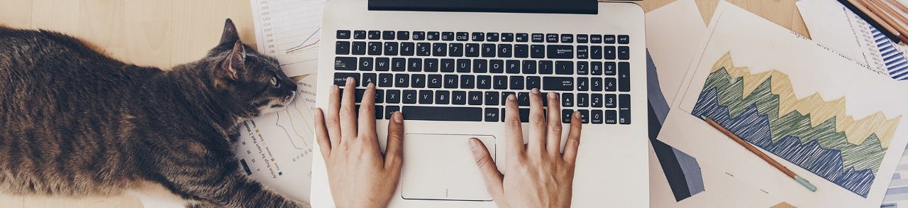 Hands typing on a keyboard