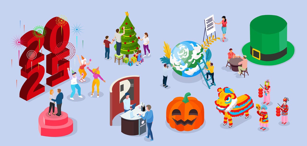 graphic image of various shopping holidays